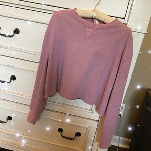 Pink Long Sleeved Cropped Top